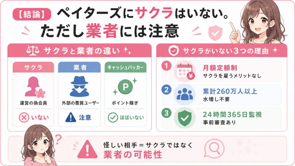 【結論】ペイターズにサクラはいない。ただし業者には注意