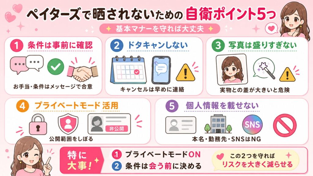 Paters(ペイターズ)で晒されないための自衛ポイント5つ